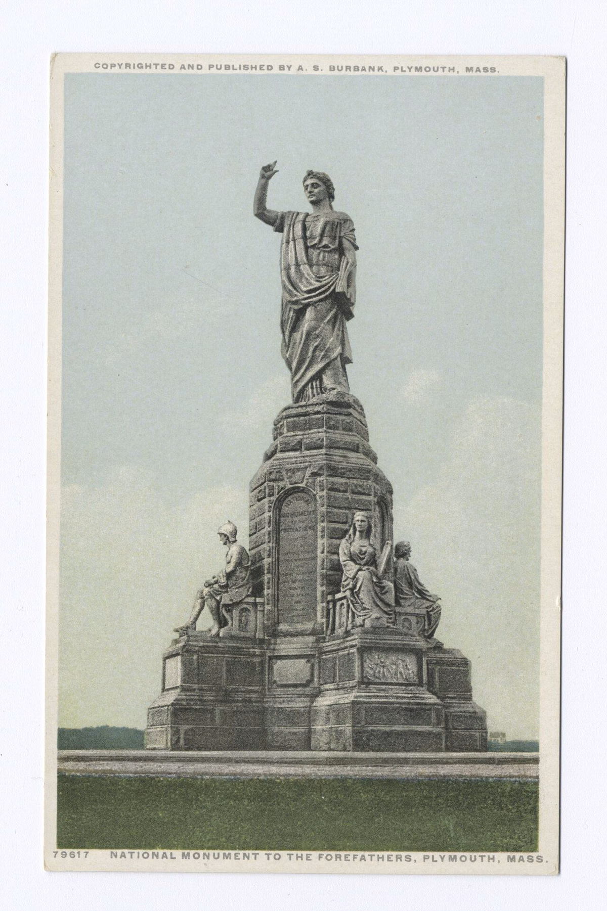 Early postcard of the National Monument to the Forefathers in Plymouth