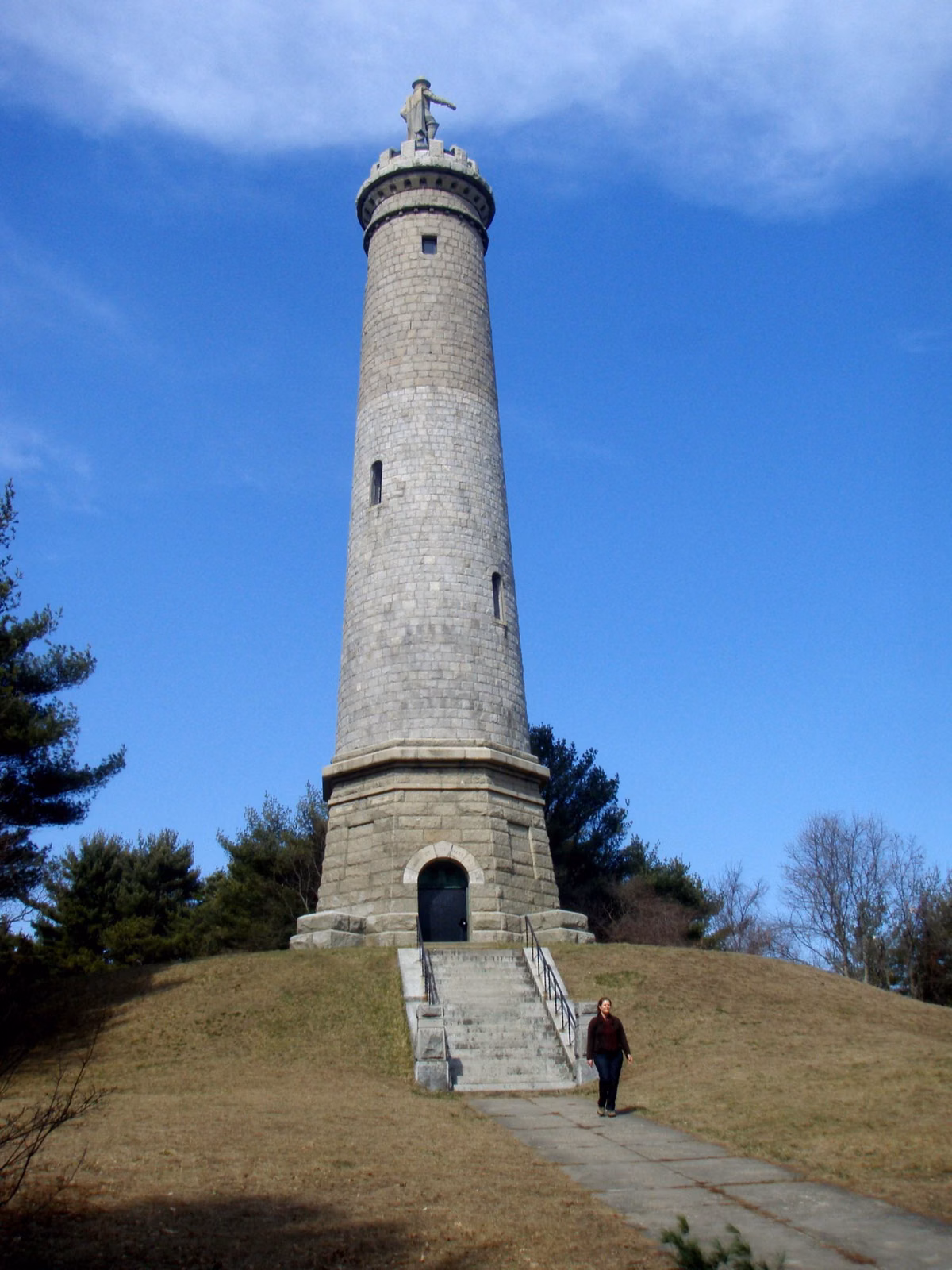 The Myles Standish Monument, a granite tower on Captain's Hill in Duxbury